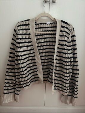 Gap Knit Cardigan 100% Cotton [M | Striped Black & White]
